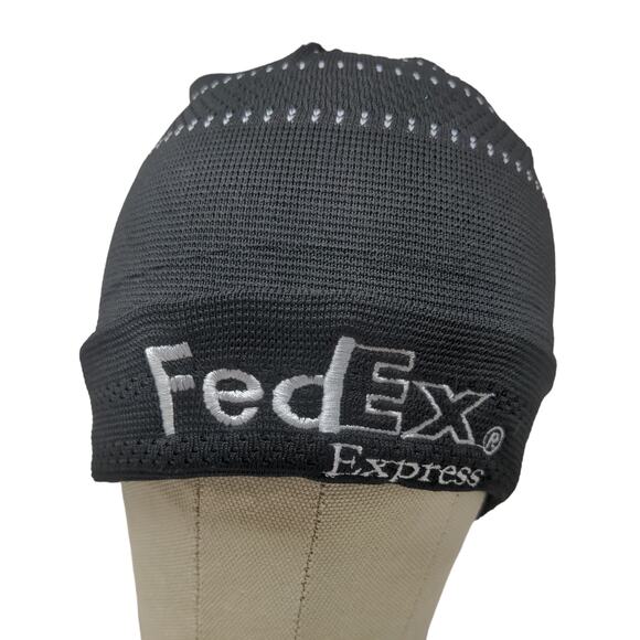 FedEx Express Men's Uniform Employee Beanie Hat Black Embroidered Logo Lined - Picture 1 of 10